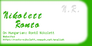 nikolett ronto business card